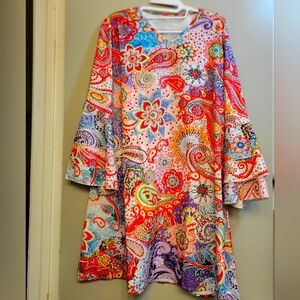 Colorful Paisley Pattern Dress Womens Sz XXL